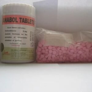 Anabol 5mg bottle with Los Angeles skyline in the background, representing where to buy Anabol 5mg online near Los Angeles.